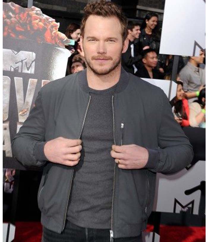 Chris Pratt Gray Bomber Cotton Jacket Gifts for Him Winter Sale