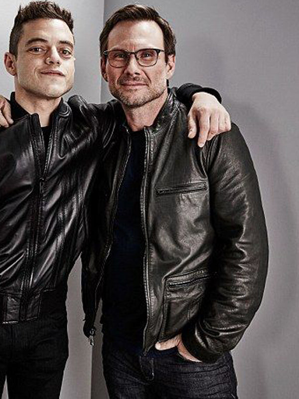 Christian Slater Black Leather Jacket New Year Sale