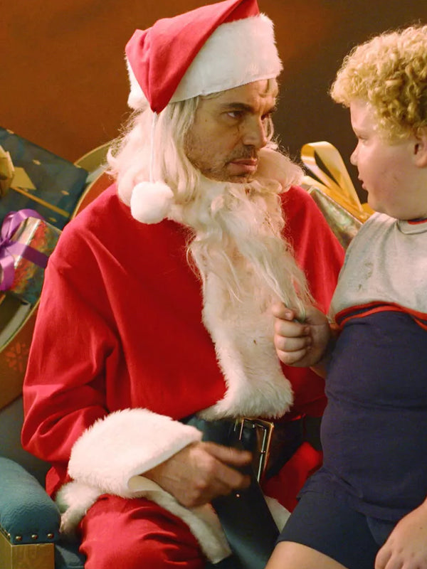 Christmas Bad Santa Billy Bob Red Velvet Coat Santa Costume