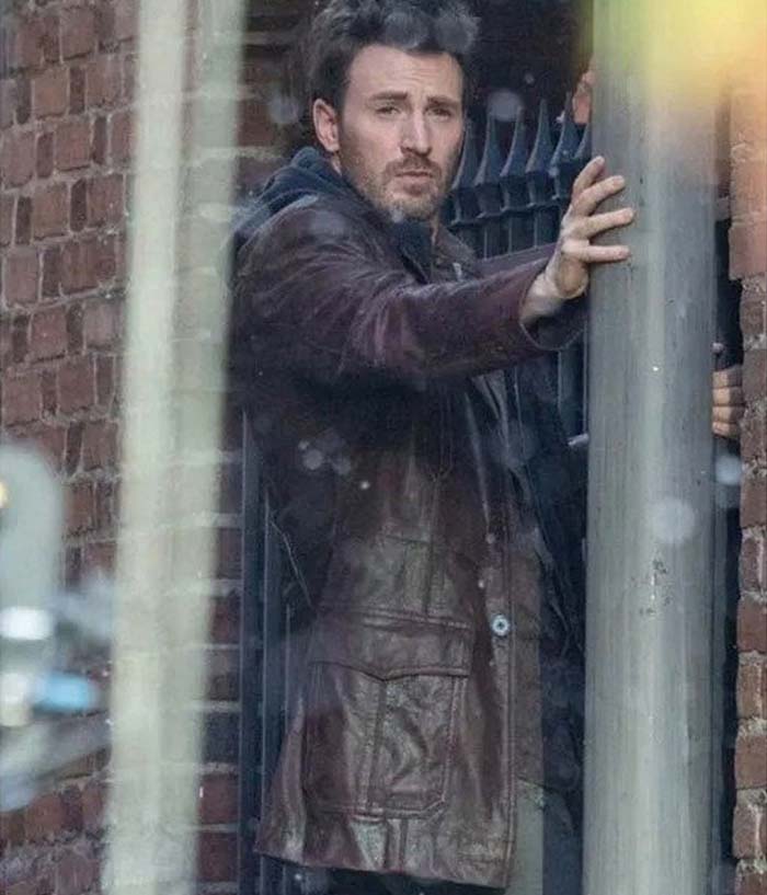Christmas Red One Chris Evans Brown Leather Jacket Gifts For Him