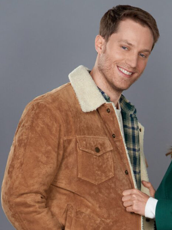 Christmas by Design Brown Leather Shearling Jacket Shop now