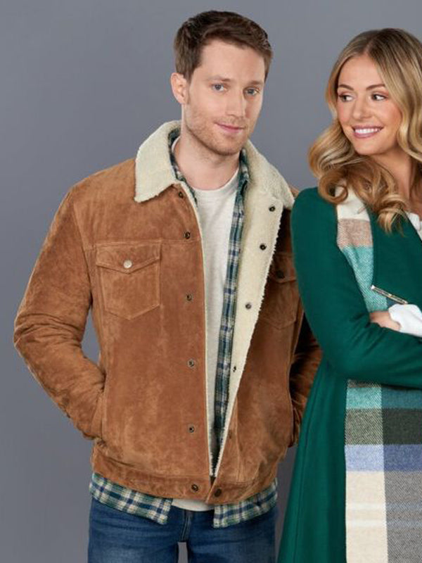 Christmas by Design Brown Leather Shearling Jacket