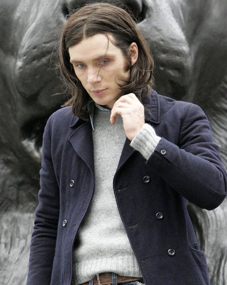 Cillian Murphy Classic Blue Wool Coat