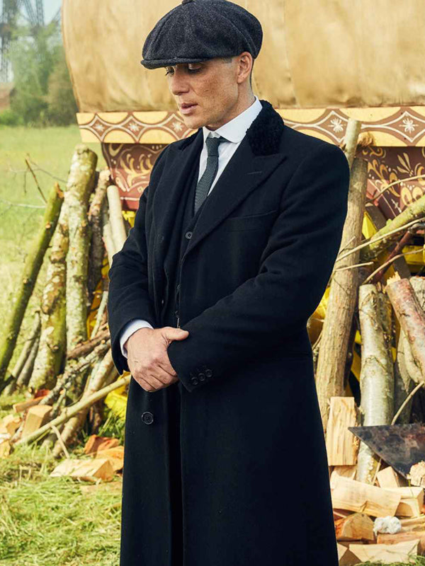 Cillian Murphy Peaky Blinders Tommy Shelby Black Wool Coat Winter Sale