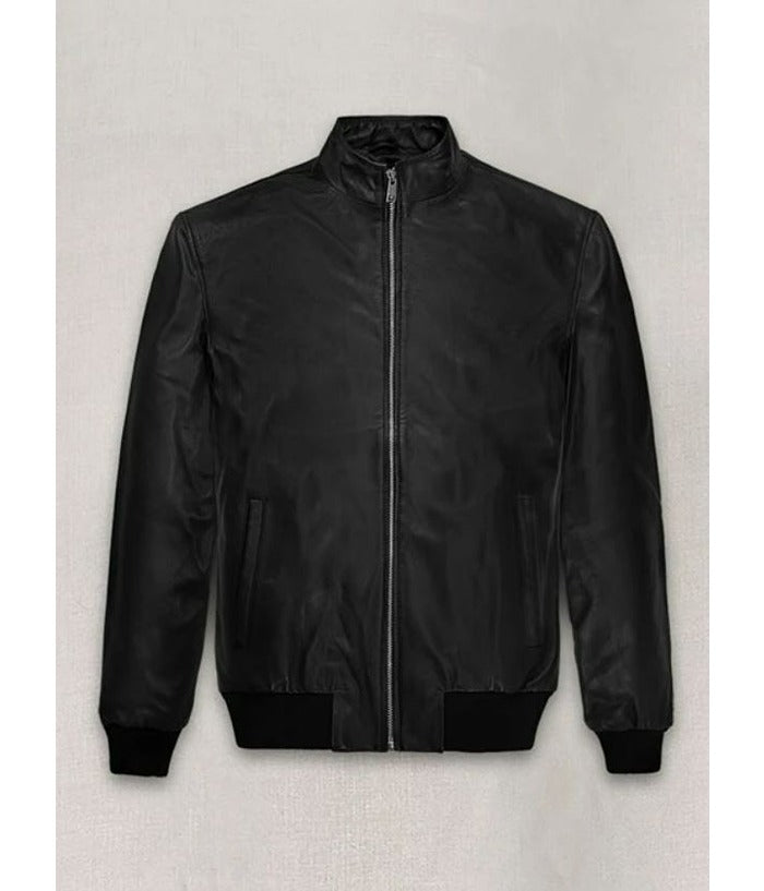 Cristiano Ronaldo Black Bomber Leather Jacket Buy now