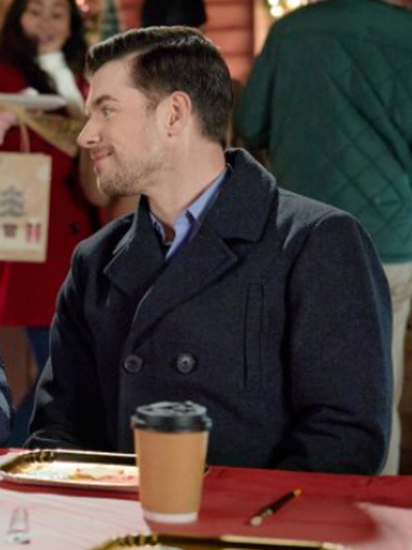 Dan Jeannotte Our Christmas Mural Classic Wool Peacoat Free Shipping UK USA Canada