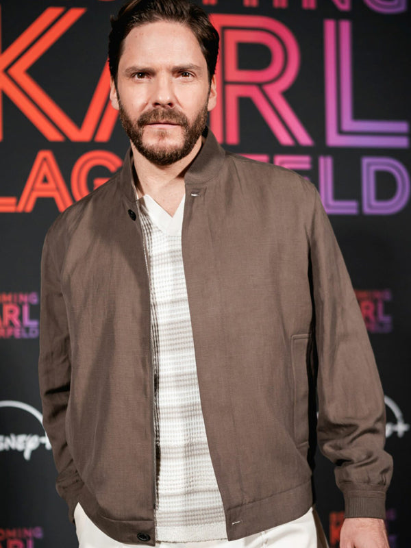 Daniel Bruhl Premiere Brown Cotton Jacket Shop now