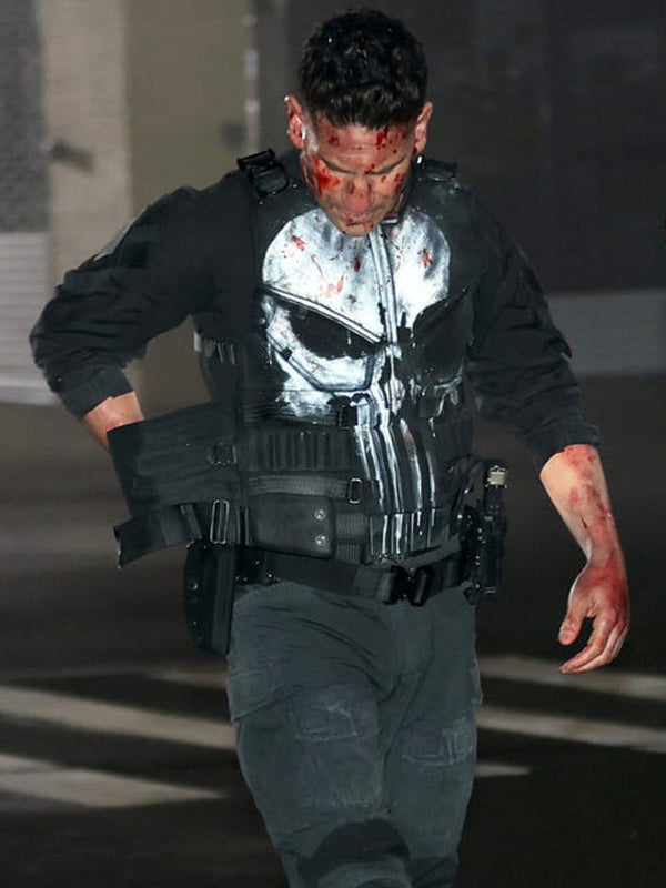 Daredevil Born Again Jon Bernthal Punisher Leather Vest Halloween Costume