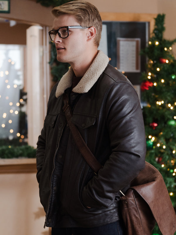 Dashing Home for Christmas Adrian Spencer Leather Jacket Black Friday Sale
