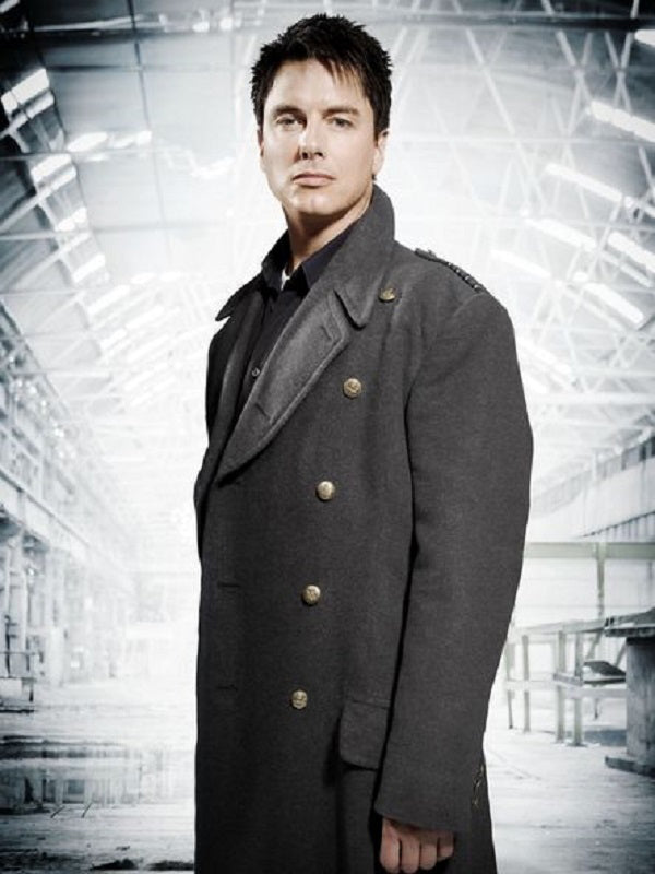 Doctor Who Captain Jack Harkness Gray Wool Coat Free Shipping UK USA Canada
