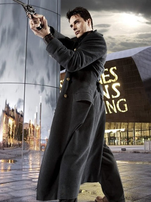 Doctor Who Captain Jack Harkness Gray Wool Coat New Year Sale