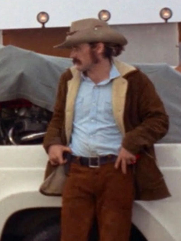 Easy Rider Dennis Hopper Brown Suede Leather Shearling Jacket Mens Vintage Sale