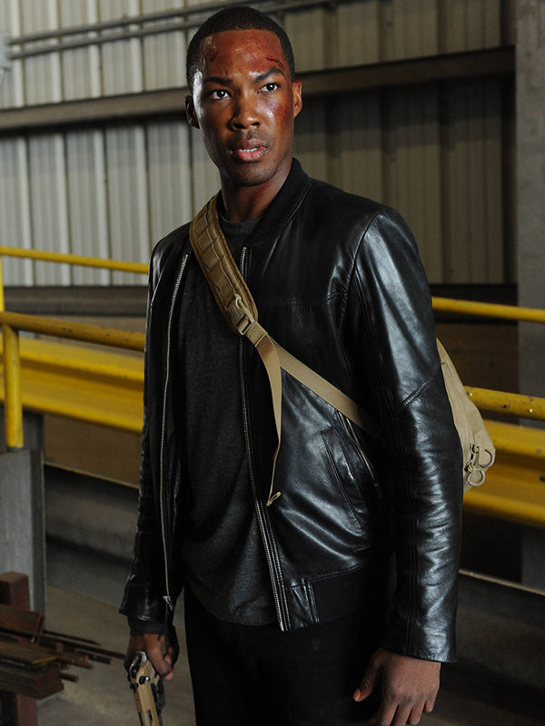 Eric Carter 24 legacy Black Bomber Leather Jacket New Year Sale