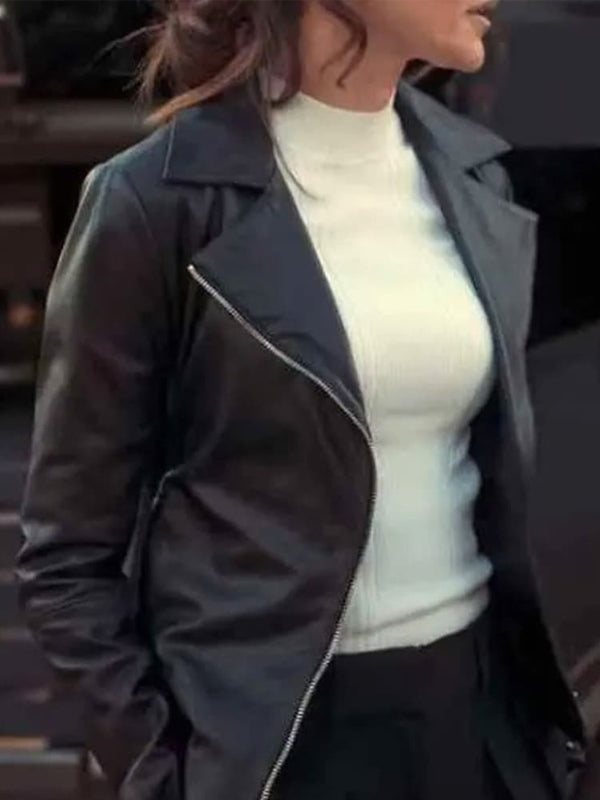 Fool Me Once Michelle Keegan Black Leather Jacket Free Shipping UK USA Canada