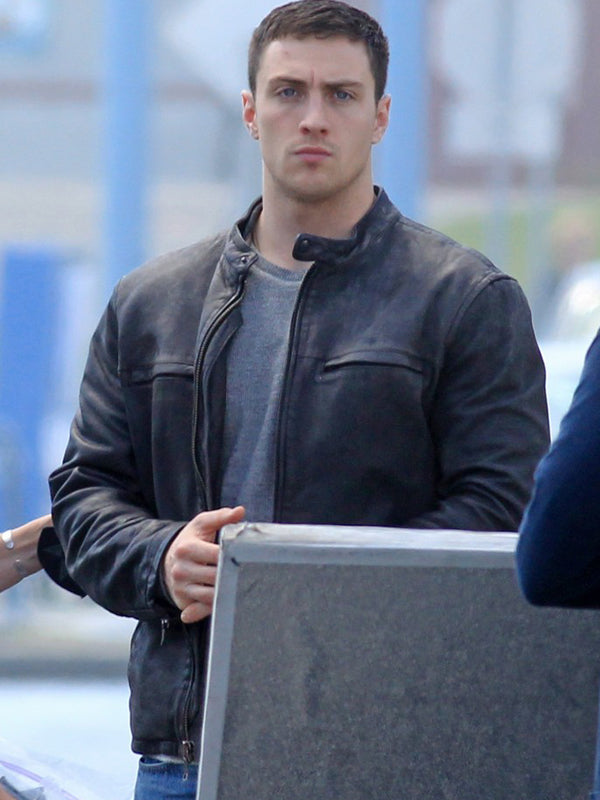 Godzilla Aaron Taylor Johnson Black Leather Jacket Buy now