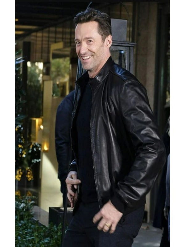 Hugh Jackman Black Biker Leather Jacket Hot Sale