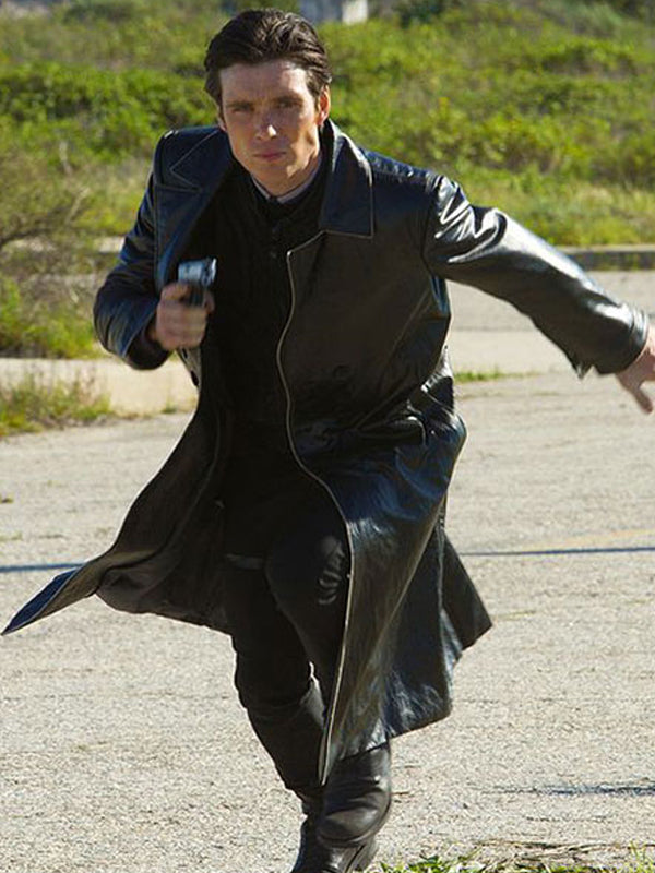In Time Cillian Murphy Leather Black Coat Black Friday Sale