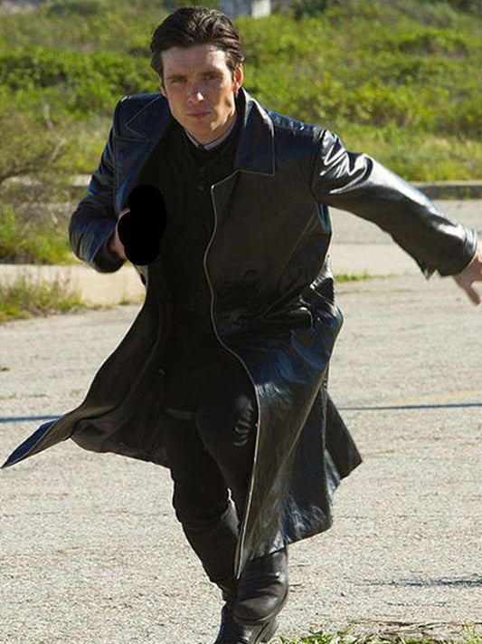 In Time Cillian Murphy Leather Black Coat Black Friday Sale
