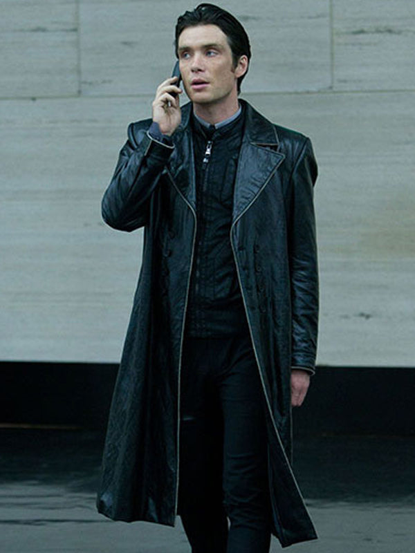 In Time Cillian Murphy Leather Black Coat Winter Sale