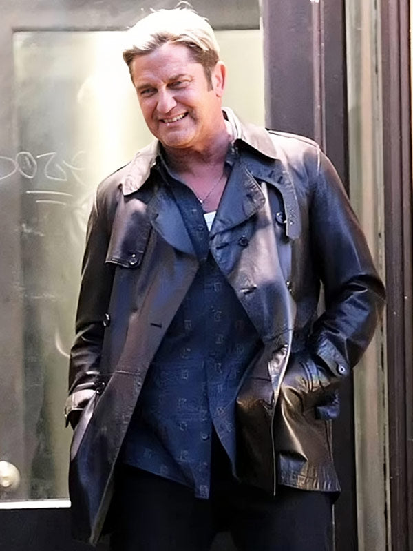 In the Hand of Dante Gerard Butler Black Leather Coat Gifts For Him