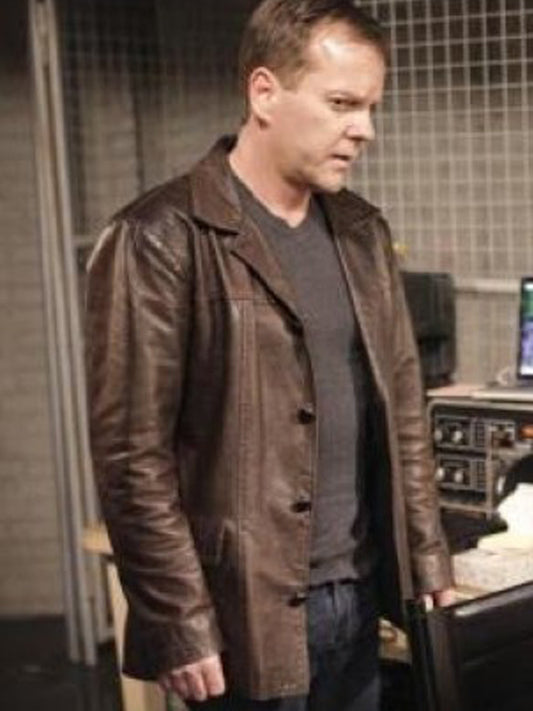 Jack Bauer 24 Legacy Brown Leather Coat Easter Sale