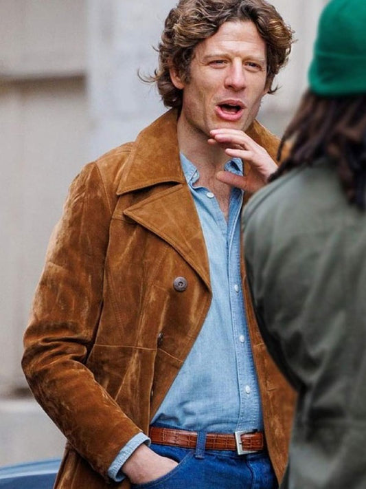 James Norton Bob Marley One Love Brown Suede Coat Free Shipping UK USA Canada