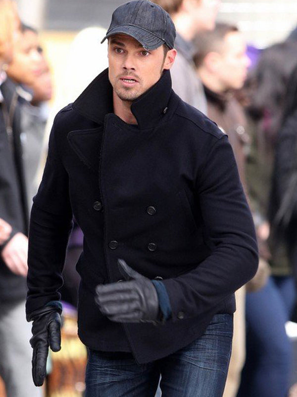 Jay Ryan Beauty And The Beast Black Wool Coat Free Shipping UK USA Canada