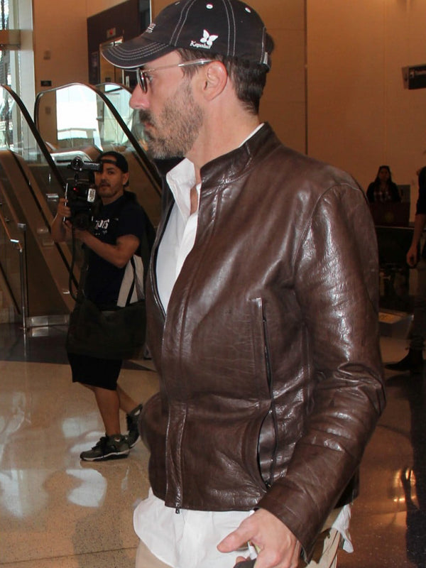 Jon Hamm Baby Driver Buddy Brown Leather Jacket Buy now