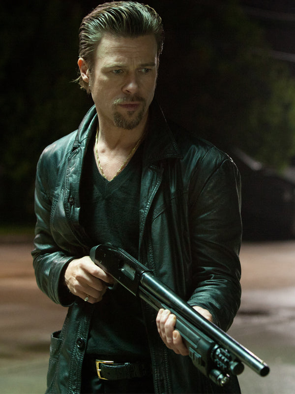 Kill Them Softly Brad Pitt Black Leather Jacket Buy now