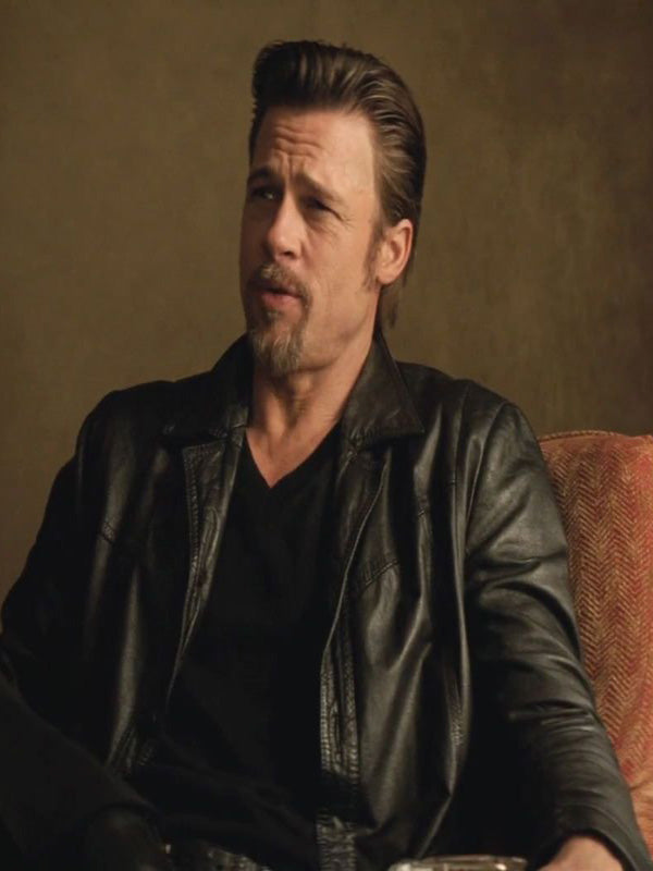 Kill Them Softly Brad Pitt Black Leather Jacket Shop now