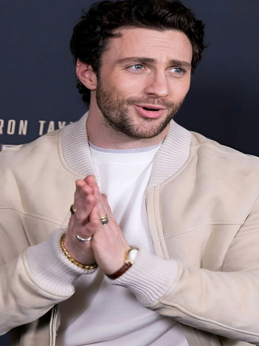 Kraven The Hunter Aaron Taylor Leather Suede Jacket Black Friday Sale