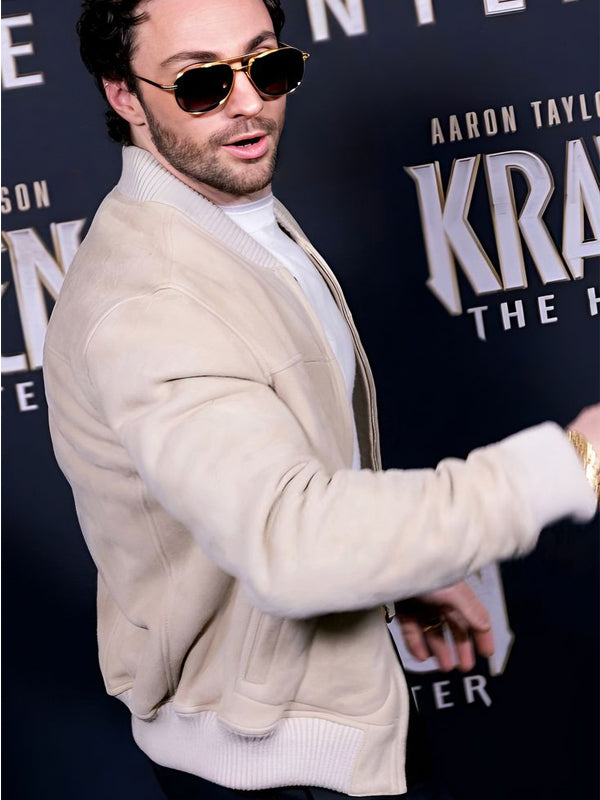 Kraven The Hunter Aaron Taylor Leather Suede Jacket Free Shipping UK USA Canada