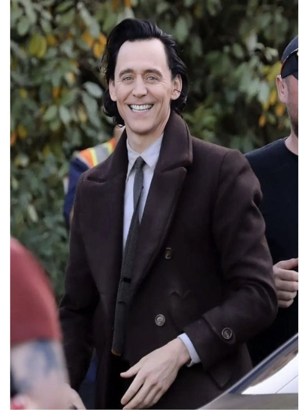 Loki Season 2 Tom Hiddleston Brown Wool Pea Coat Jacket
