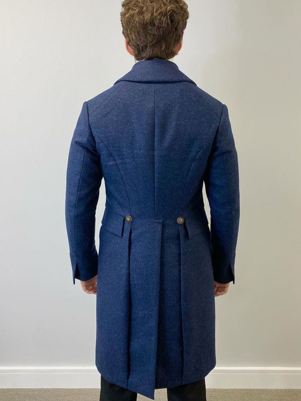 Luke Newton Bridgerton Season 2 Blue Wool Tailcoat Sale