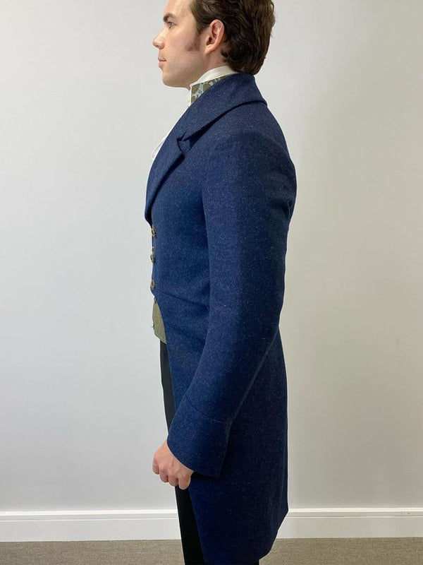 Luke Newton Bridgerton Season 2 Blue Wool Tailcoat Shop now