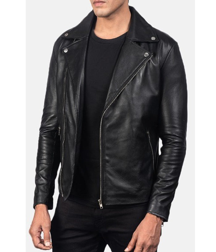 Mens Biker Black Brando Leather Jacket Christmas Sale