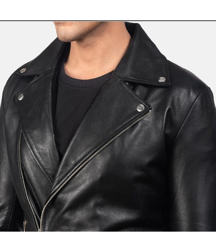 Mens Biker Black Brando Leather Jacket USA UK Free Shipping