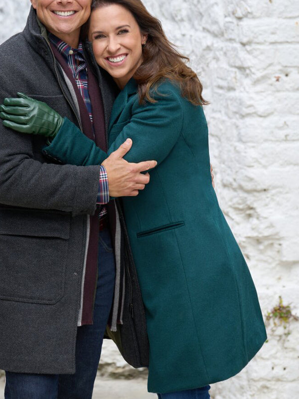 Merry Scottish Christmas Lacey Chabert Green Wool Coat Black Friday Sale