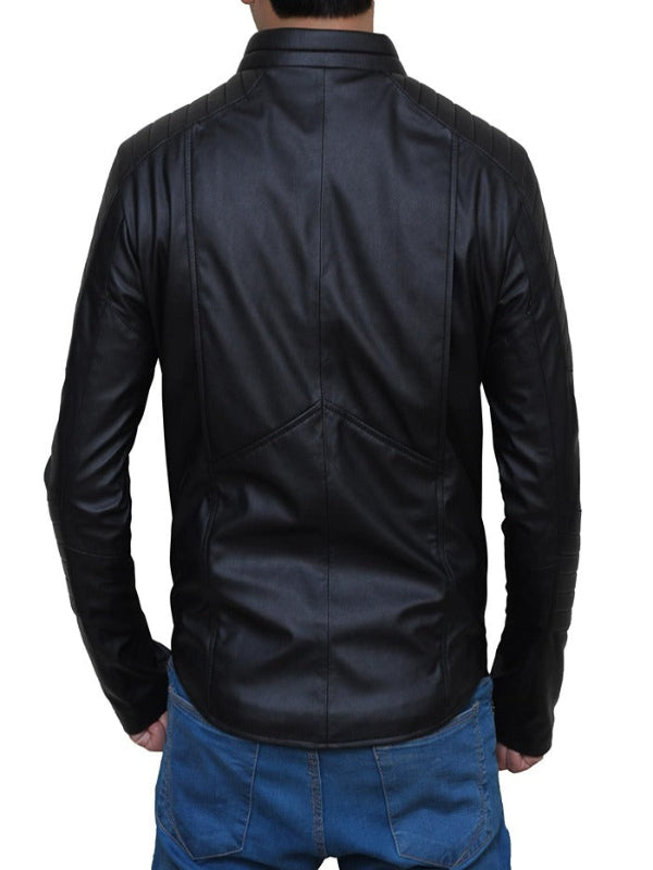 Michael Keaton Batman 1989 Black Leather Jacket Free Shipping Worldwide