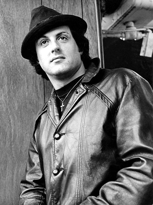 Rocky Sylvester Stallone Black Leather Coat on Sale