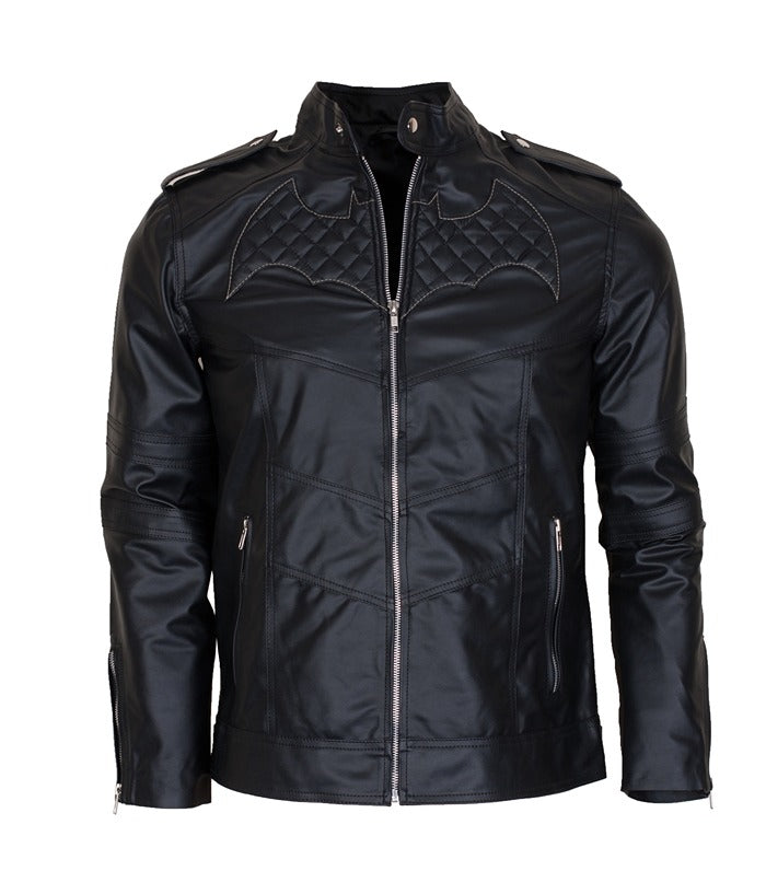Superhero Batman Beyond Black Leather Jacket Costume Halloween Cosplay