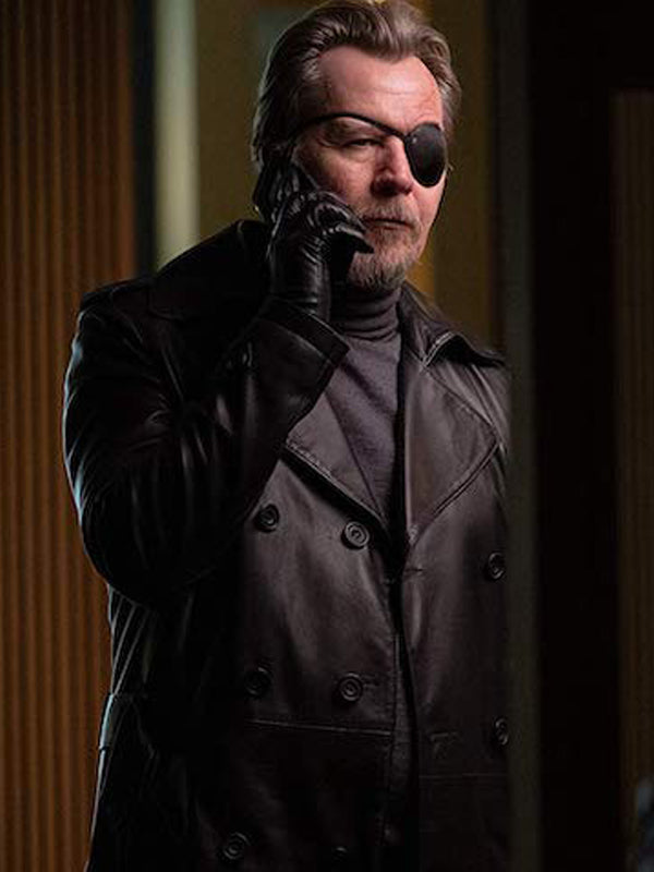 The Courier Gary Oldman Black Leather Coat Shop now