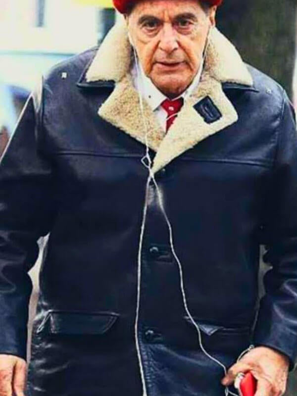The Irishman Jimmy Hoffa Al Pacino Leather Shearling Jacket Shop now
