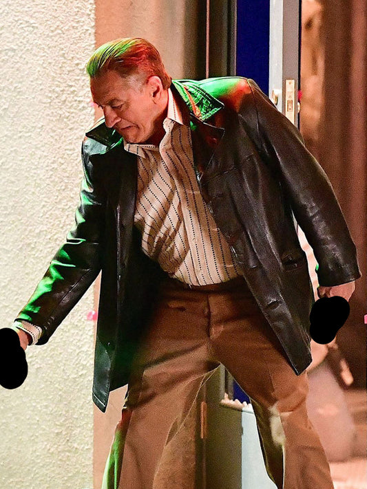The Irishman Robert De Niro Mob Hit Brown Leather Coat Black Friday Sale