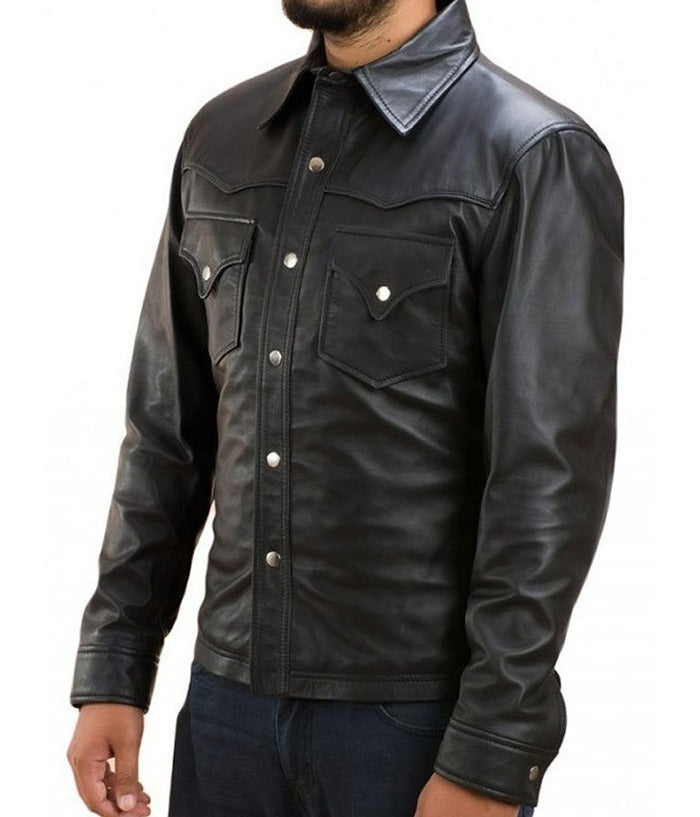 The Walking Dead David Morrisse Trucker Leather Jacket Winter Sale Celebrity