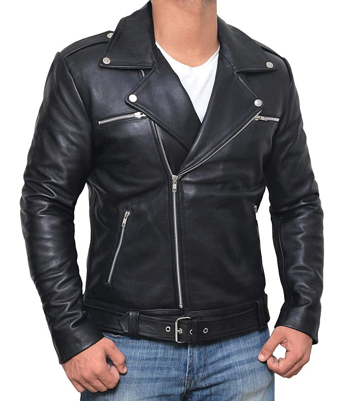 The Walking Dead Jeffrey Dean Morgan Negan Leather Jacket Celebrity Style Sale