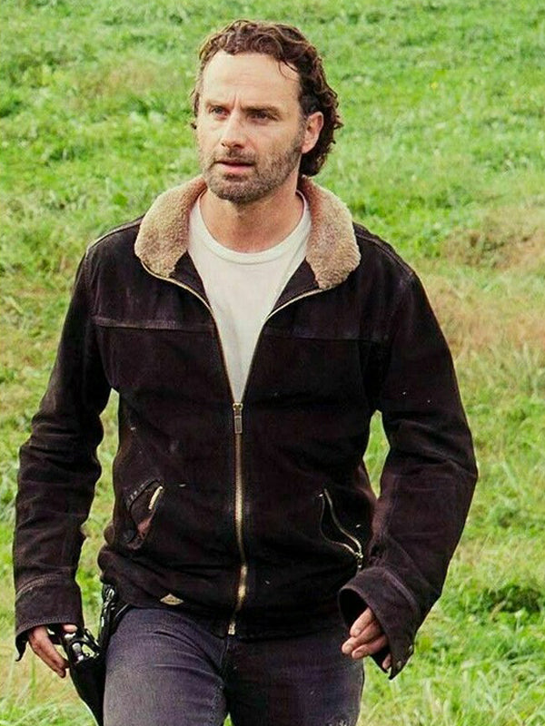 The Walking Dead Rick Grimes Brown Suede Jacket veste en cuir
