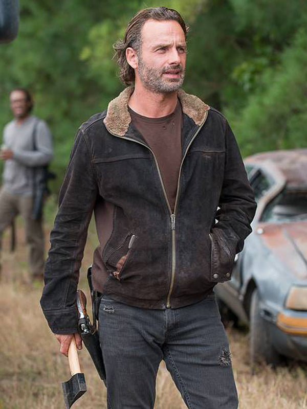 The Walking Dead Rick Grimes Brown Suede Jacket
