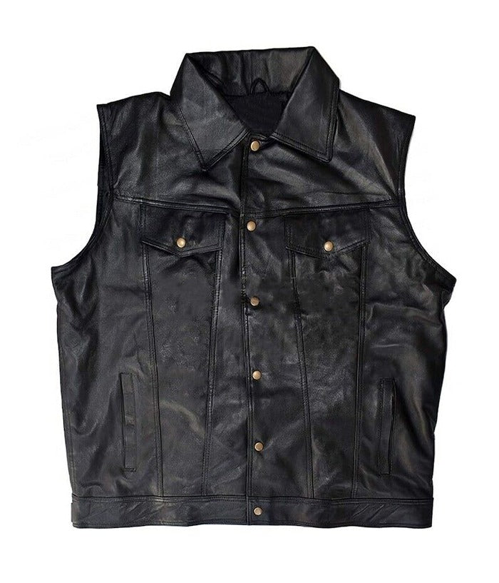 The Warriors Rogues Biker Black Leather Vest Shop now