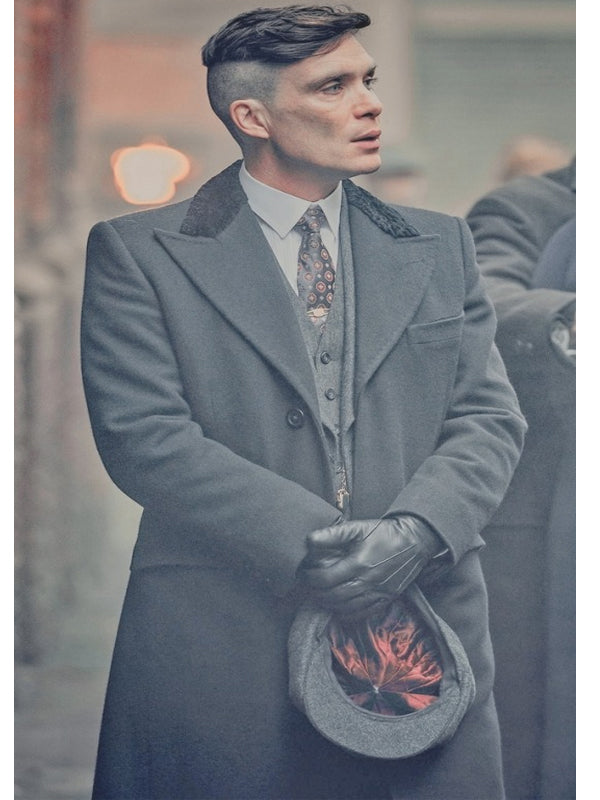 Thomas Shelby Peaky Blinders Classic Gray Wool Coat Winter Sale